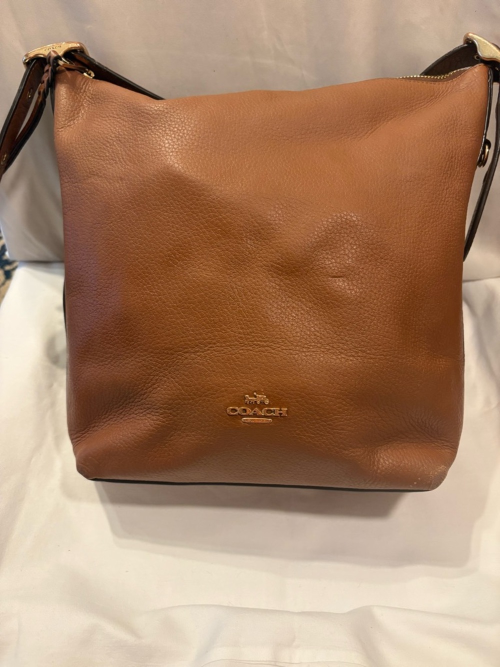 Coach Leather Hobo Bag in Cognac Brown